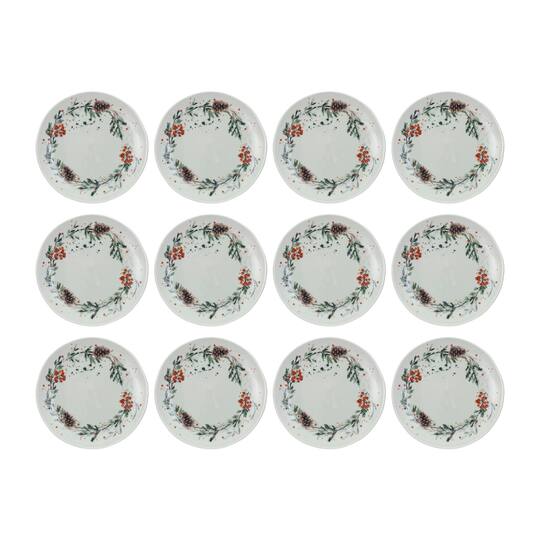 Hello Honey® 8" Multicolor Round Stoneware Seasonal Botanicals Plates, 12ct.